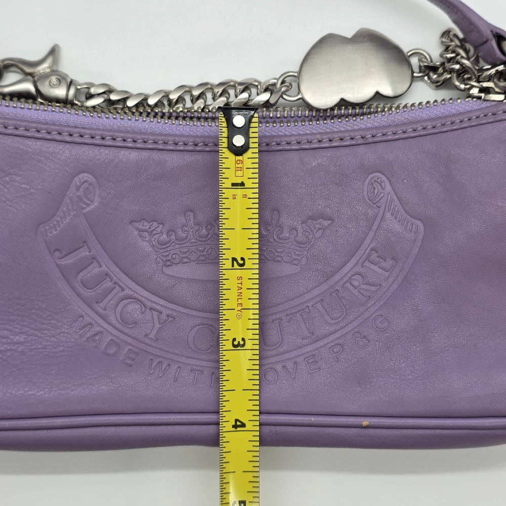 Vintage Y2K Juicy Couture Purple Leather Baguette Bag‎ Purse Love P&G - Picture 15 of 15